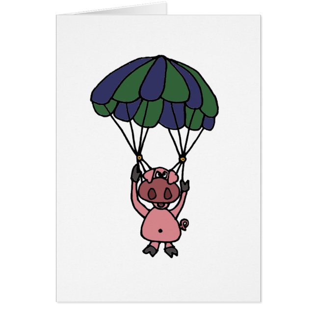 Funny Flying Pig Parachutist (Voorkant)