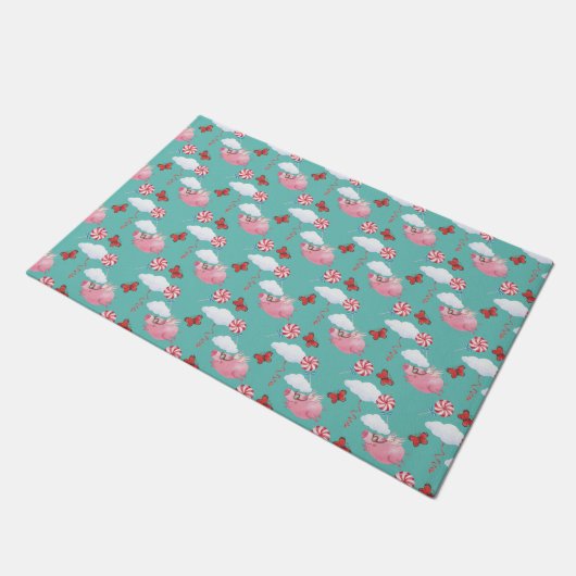Funny Flying Pig Pattern Deurmat (Schuin)