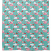 Funny Flying Pig Pattern Douchegordijn (Voorkant)