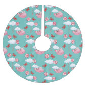 Funny Flying Pig Pattern Kerstboom Rok (Voorkant)