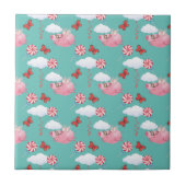 Funny Flying Pig Pattern Tegeltje (Voorkant)