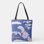 Funny Flying Pig Tote Bag (Achterkant)