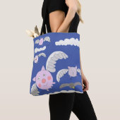 Funny Flying Pig Tote Bag (Dichtbij)