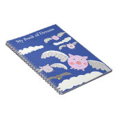 Funny Flying Pigs and Bemused Crow Notitieboek (Rechterzijde)