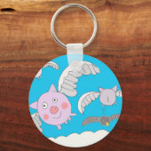 Funny flying pigs sleutelhanger (Voorkant)