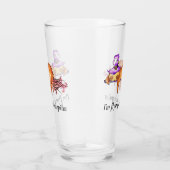 Funny Flying Sloth Witch Glass Glas (Rechts)