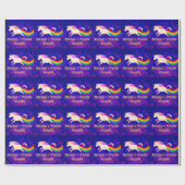 Funny Flying Unicorn Farage a Rainbow Cadeaupapier (Vlak)