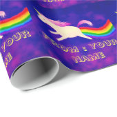 Funny Flying Unicorn Farage a Rainbow Cadeaupapier (Rol Hoek)