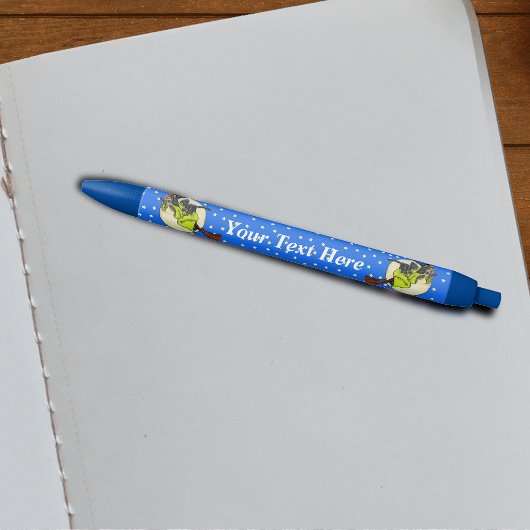 Funny Flying Witch Black Cat Moon Stars Halloween Zwarte Inkt Pen