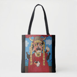 Funny Folk Art Opera Cat Tote Bag