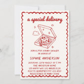 Funny Food A Special Delivery Pizza Baby Shower Kaart (Voorkant)