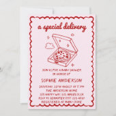 Funny Food A Special Delivery Pizza Baby Shower Kaart (Voorkant)