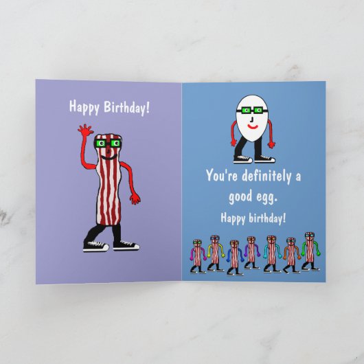 Funny Food Bacon & Eggs Verjaardag Kaart Gift (Binnen)