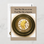 Funny food briefkaart, postkruising, Time klok Briefkaart (Voorkant / Achterkant)
