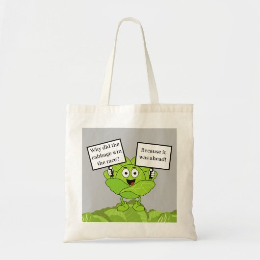 Funny Food Cabbage Joke Canvas tas (Voorkant)