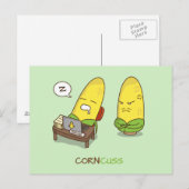 Funny Food Coma Concuss Corn Pun Humor Briefkaart (Voorkant / Achterkant)
