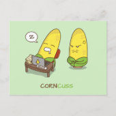 Funny Food Coma Concuss Corn Pun Humor Briefkaart (Voorkant)