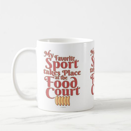 Funny Food Court Sport Eating Slogan Koffiemok (Links)