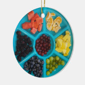 Funny Food Kerstversient, Fruit Bord Keramisch Ornament (Links)