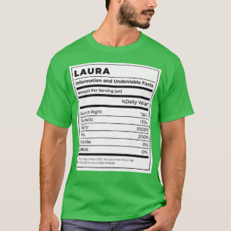 Funny Food Label Vrouw Ingrediënten LAURA T-shirt