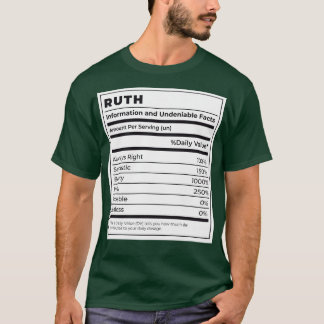 Funny Food Label Vrouw Ingrediënten RUTH T-shirt