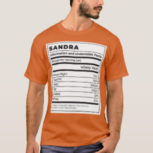 Funny Food Label Vrouw Ingrediënten SANDRA T-shirt