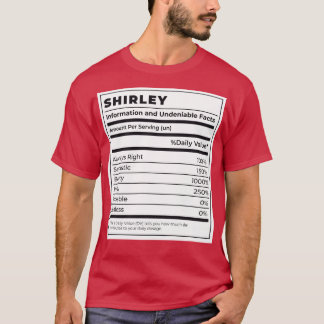 Funny Food Label Vrouw Ingrediënten SHIRLEY T-shirt