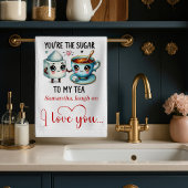 Funny Food Love Gift Kitchen Towel Personalized Theedoek