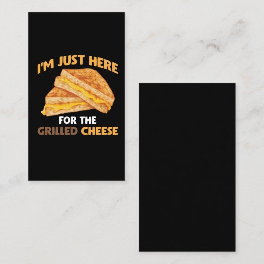 Funny Food Lover Foodie Grilled Cheese Sandwich Visitekaartje (Voorkant / Achterkant)