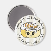 Funny Food Magnet, silly quota by Cinnamon Roll Magneet (Voorkant / Achterkant)