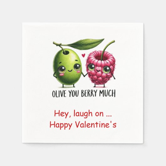 Funny Food Personalized Sweet Valentine Napkins Servet (Voorkant)