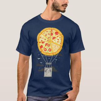 Funny Food Pizza Hot Air Ballon T-Shirt