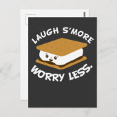 Funny Food Pun - Laugh S'more Worry Miness Briefkaart (Voorkant / Achterkant)