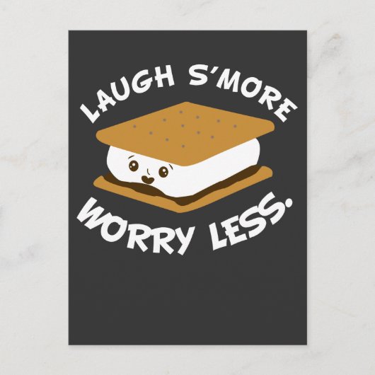Funny Food Pun - Laugh S'more Worry Miness Briefkaart (Voorkant)