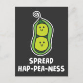 Funny Food Pun Pea Cute Vegetable Joke Happiness Briefkaart (Voorkant)