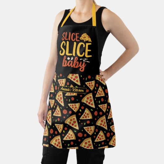 Funny Food Pun Slice Baby Cute Retro Pizza Pattern Schort (Insitu)