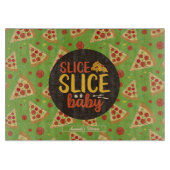 Funny Food Pun Slice Baby Retro Pizza Pattern Snijplank (Voorkant)