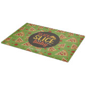 Funny Food Pun Slice Baby Retro Pizza Pattern Snijplank (Hoek)