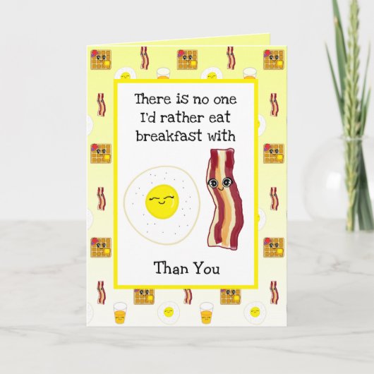 Funny Food Puns, Eggs en Bacon Valentijnsdag Kaart (Voorkant)
