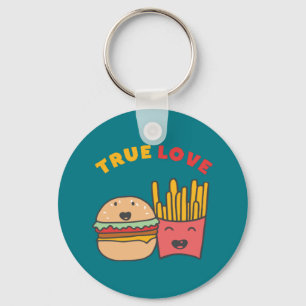 Funny Food Punts True Love like Burger and Fries Sleutelhanger