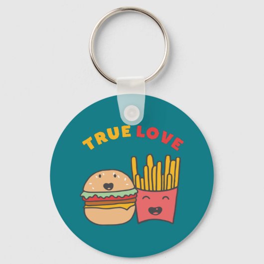 Funny Food Punts True Love like Burger and Fries Sleutelhanger (Voorkant)