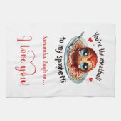 Funny Food Valentine Kitchen Towel Love Gift Theedoek (Horizontaal)