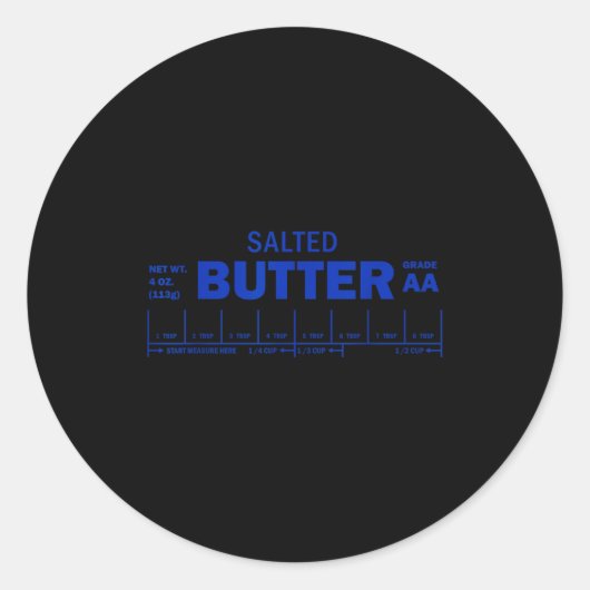 Funny Foodie Baker Baking Salted Butter  Ronde Sticker (Voorkant)