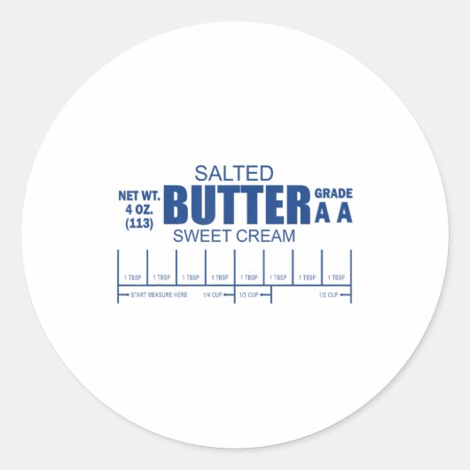 Funny Foodie Baker Baking Salted Butter  Ronde Sticker (Voorkant)