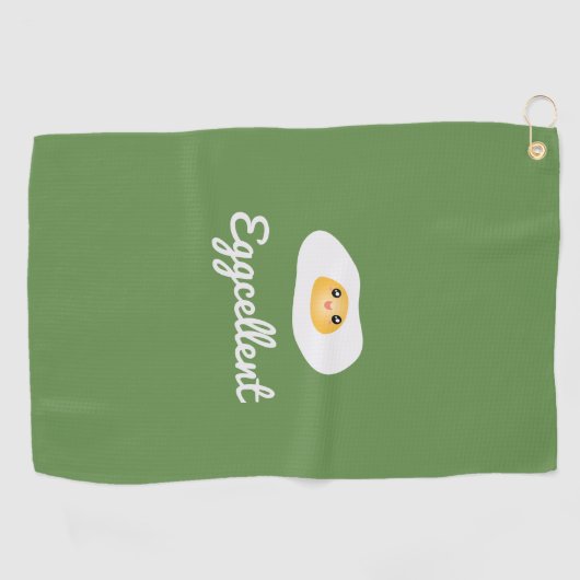 Funny Foodie Cute Eggcellent Humoureues Food Pun Golfhanddoek (Horizontaal)