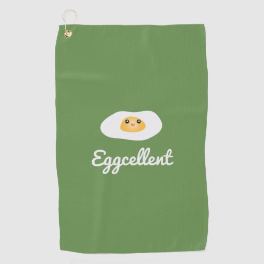 Funny Foodie Cute Eggcellent Humoureues Food Pun Golfhanddoek (Voorkant)