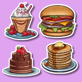 Funny Foodie Set Waterdicht  Sticker