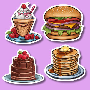 Funny Foodie Set Waterdicht Sticker