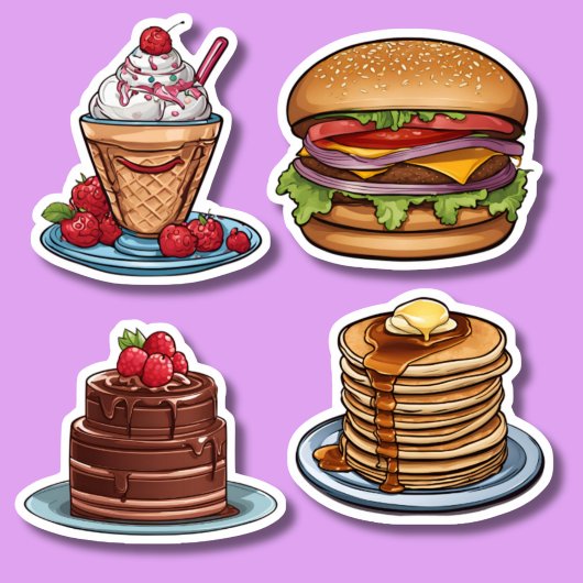 Funny Foodie Set Waterdicht  Sticker