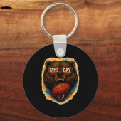Funny Football Bear With Sungles, Game Day Bear Sleutelhanger (Voorkant)